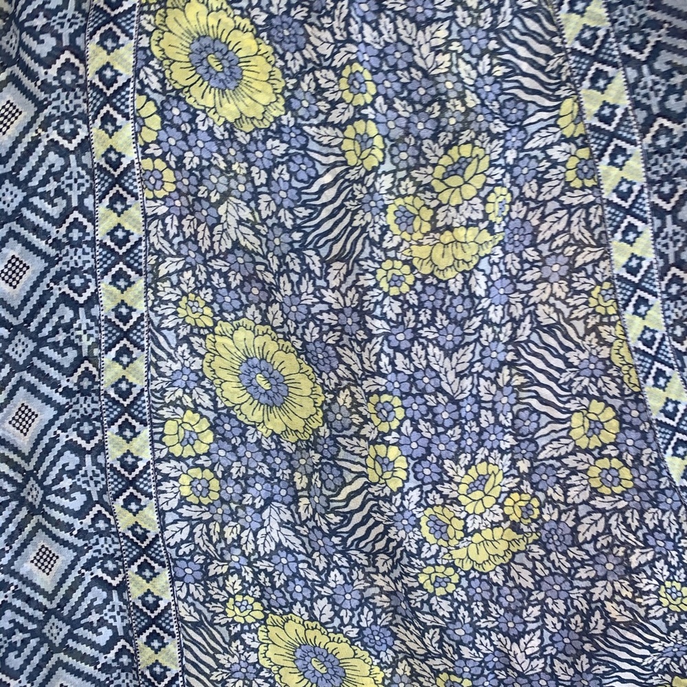 Joie Shara Print Silk Tank Blue Yellow White Small - Picture 13 of 15